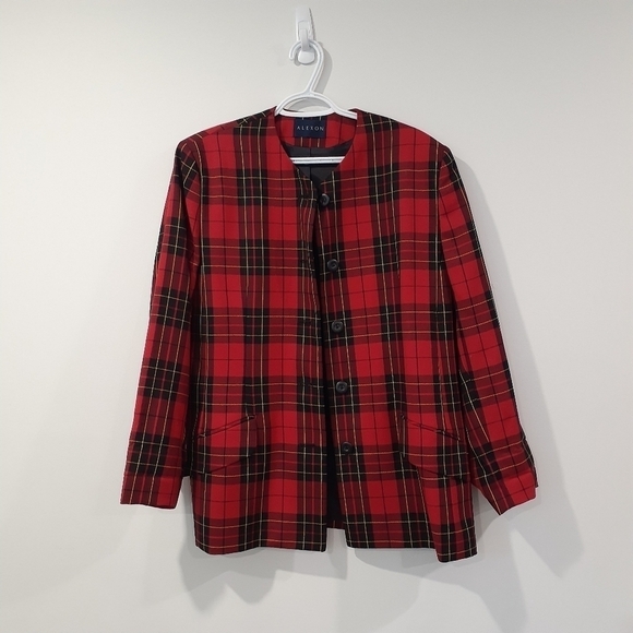 Retro 90's Scotch Plaid/Tartan Alexon UK Oversized Businesscore Blazer - Picture 11 of 12